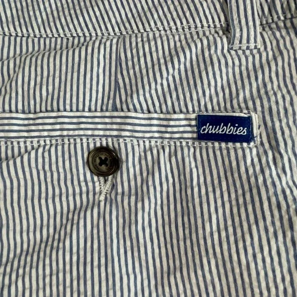 Chubbies Seersucker Shorts Mens 36 Blue White Striped Nautical 6in Inseam - Picture 6 of 6
